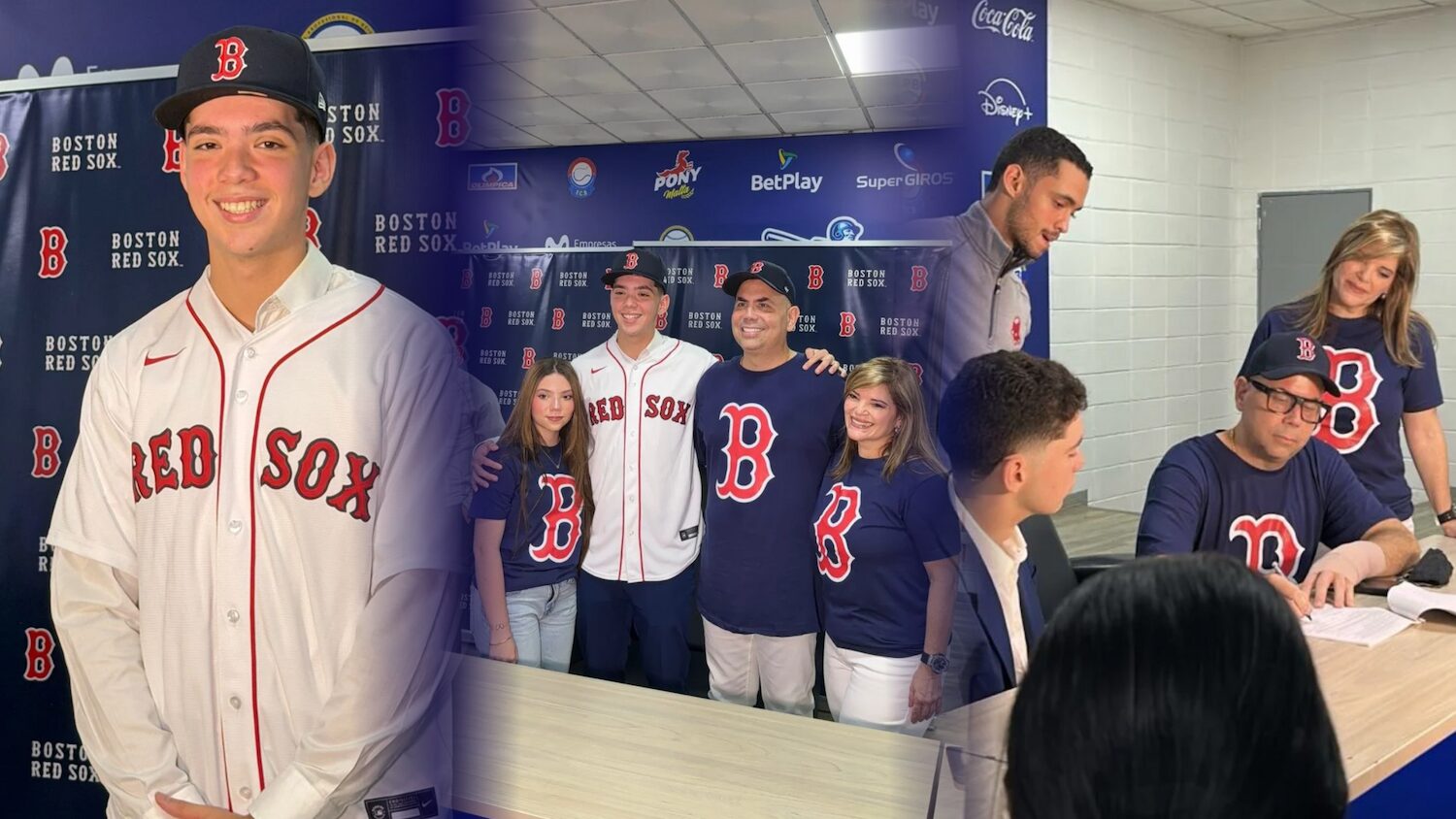 Harry Canedo firma con los Boston Red Sox